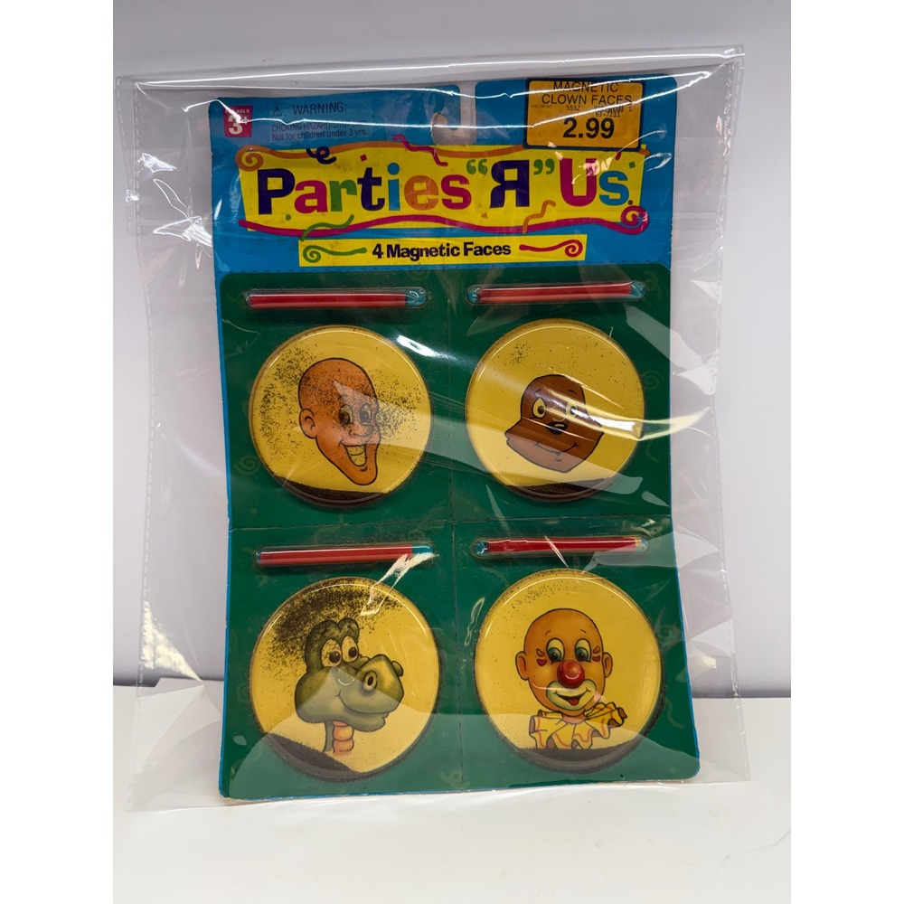 Vintage 1980-90 Parties R Us 4 Magnetic Faces Wooly Willy Style Toys R Us Sealed
